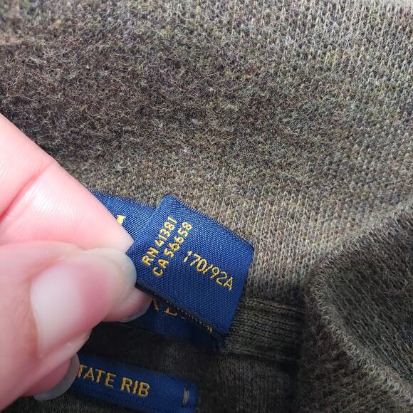 Polo Ralph Lauren 1/4 Zip Sweater Mens Small Green Pullover Preppy Casual Cotton - Picture 8 of 16